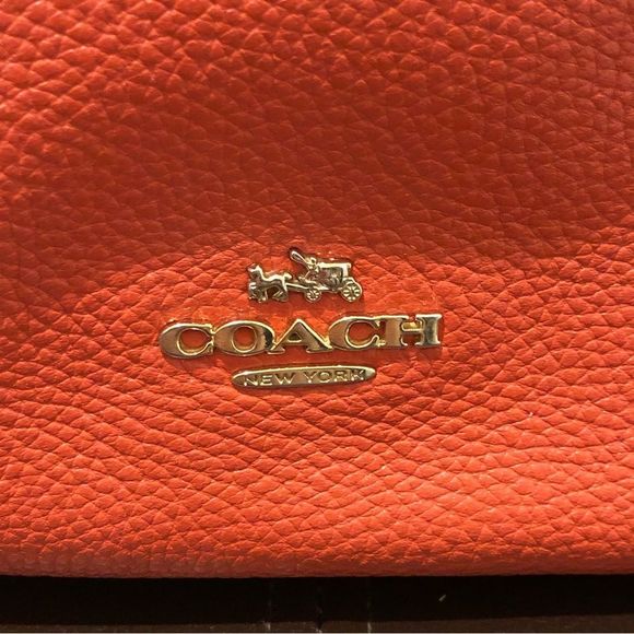 SOLD  COACH Vintage Orange Tangerine Crossbody Briefcase Shoulder Bag - Picture 3 of 16